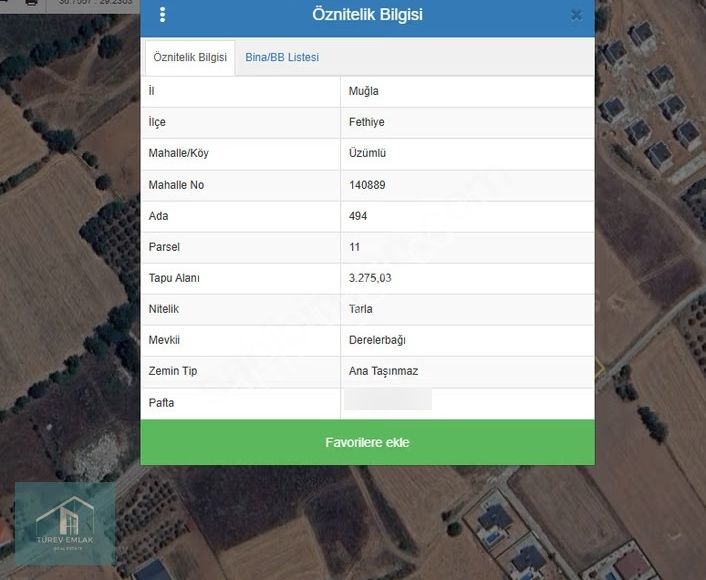 Türev Emlaktan Fethiye Üzümlüde Ruhsatlı Çiftlik Arazisi - Görsel 3