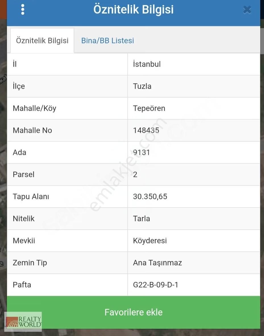 Tuzla Tepeören'de 0,11 İmarlı 30.350 M2 İçinde 1,517 M2 Arsa - Görsel 17