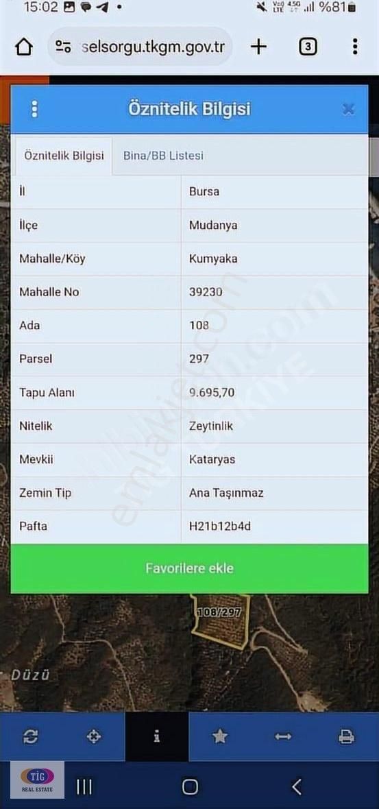 Tek İşim Gayrimenkul'den Mudanya Kumyaka Da Satılık Fırsat Tarla - Görsel 8