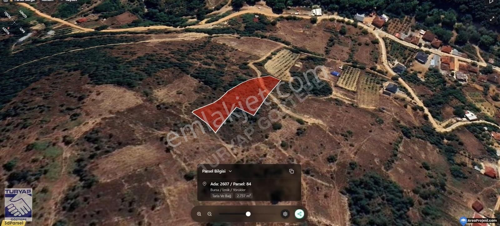 Turyap Tan İznikte Yatırımlık 2730 M2 Tarla - Bağ - Görsel 4