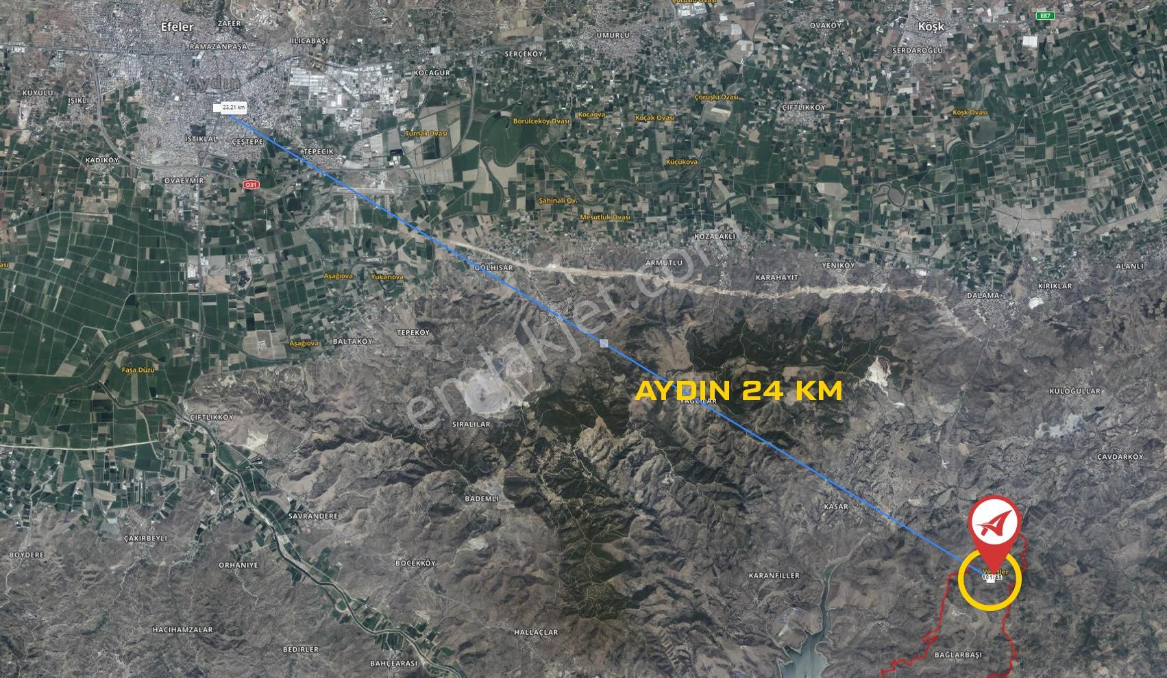 Aydın Çine Bağlarbaşı Satılık 565m2 Tarla - Görsel 8