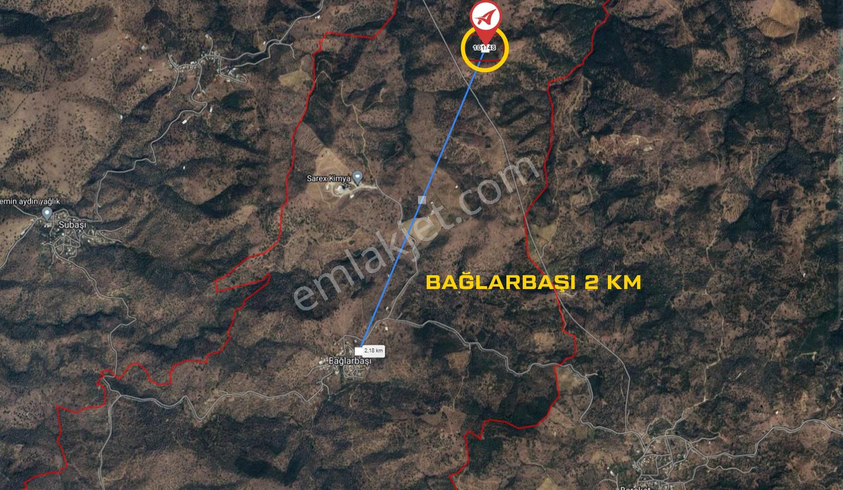 Aydın Çine Bağlarbaşı Satılık 565m2 Tarla - Görsel 12