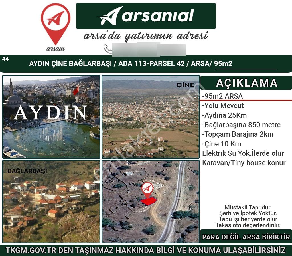 Aydın-çine-bağlarbaşı Satılık 95m2arsa