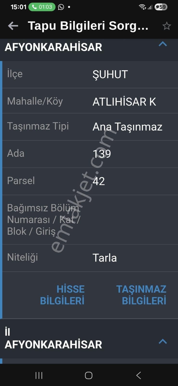 Afyon Tezcan Emlaktan Şuhut Atlıhisarda Değerli Tarlalar - Görsel 5