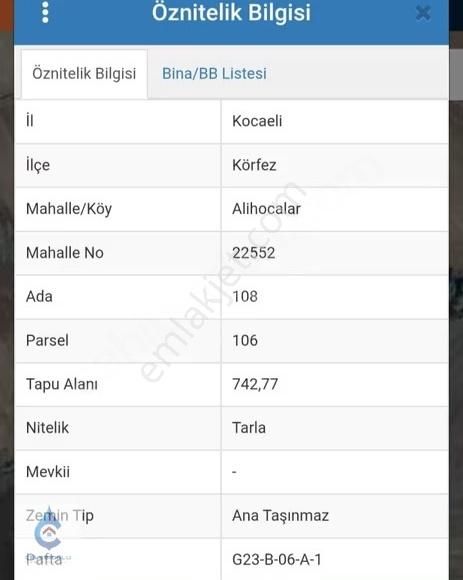 Körfez Alihocalar Da 742 M2 Satılık Tarla