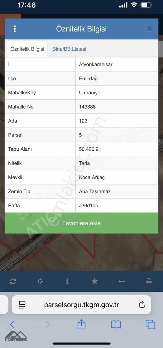 Afyon Emirdağ Ümraniye Anayola 174 M Cephesi Olan Satılık Tarla - Görsel 2