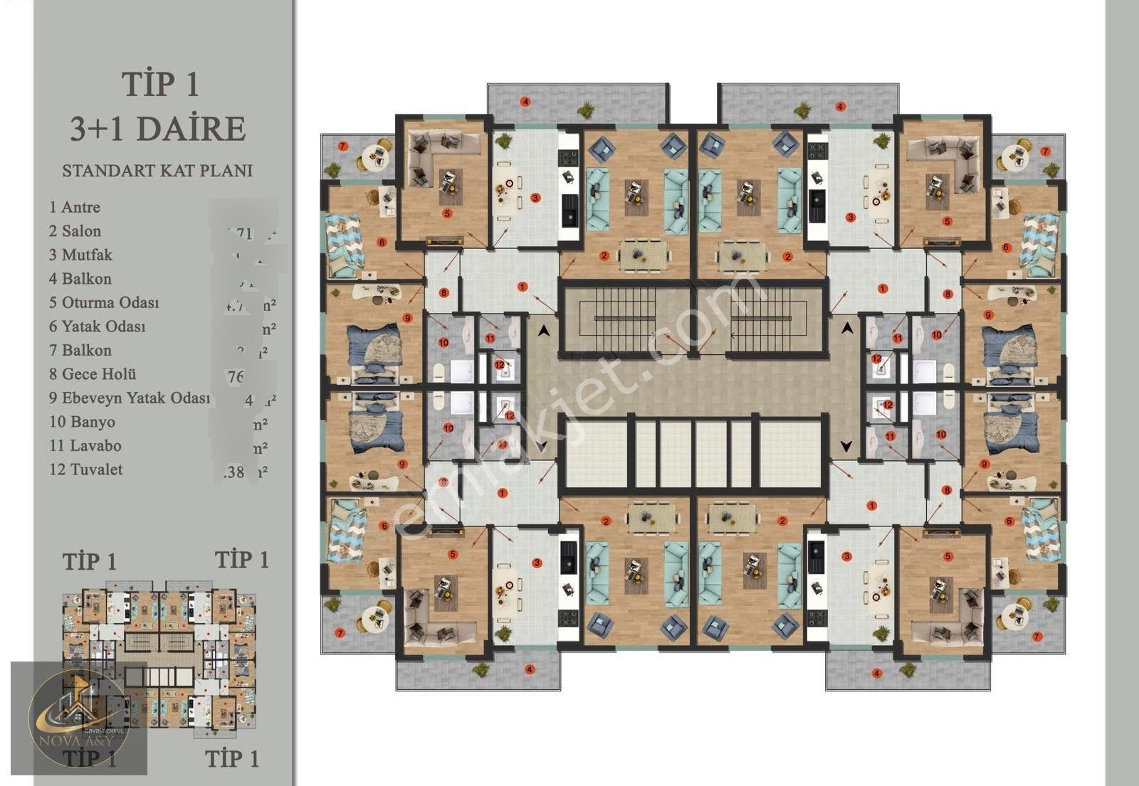 Nova A&y'den Gençosman Cad. Üzeri Satılık Sıfır 3+1 Lüx Daire - Görsel 10