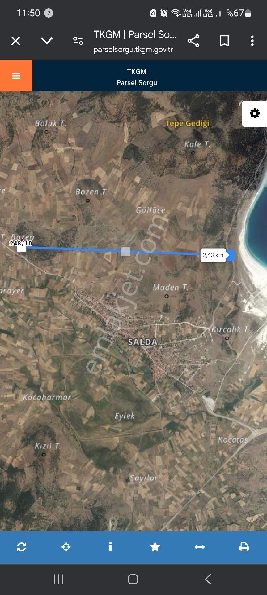 Salda Gölü Ve Köyün Dibinde Müstakil Parsel Tarla - Görsel 3
