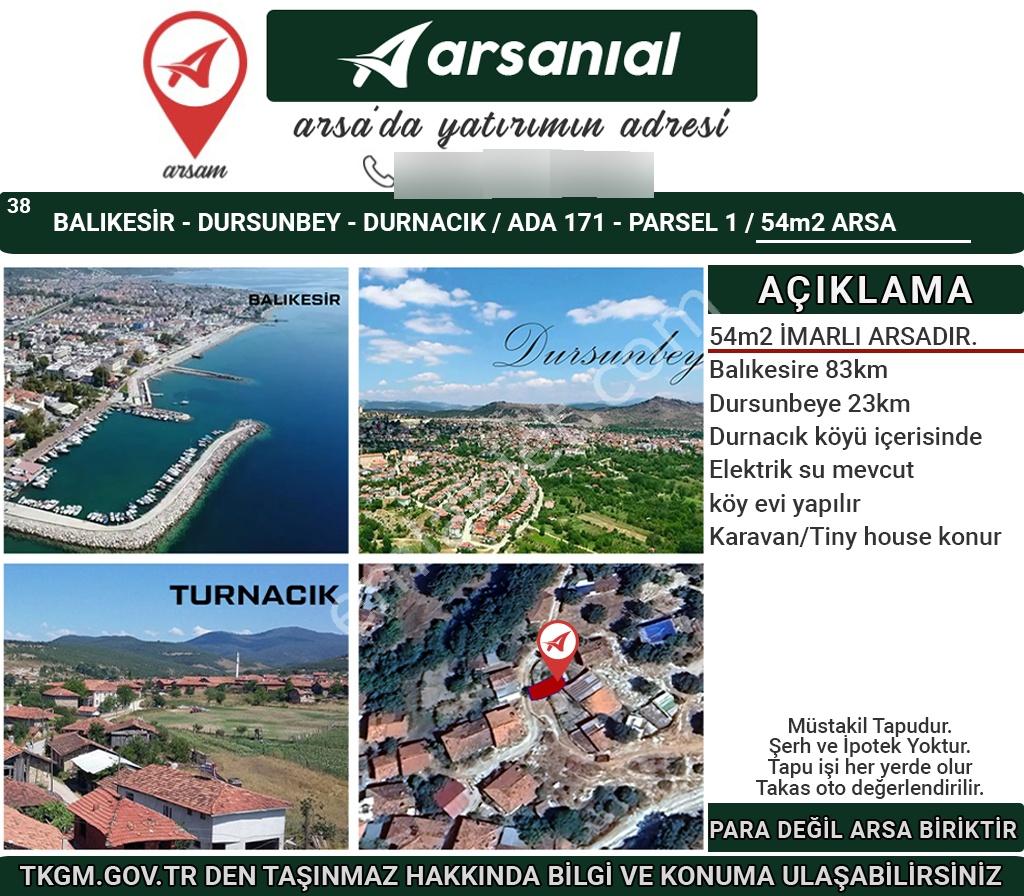 Balıkesir-dursunbey-durnacık-53m2 İmarlı Arsa