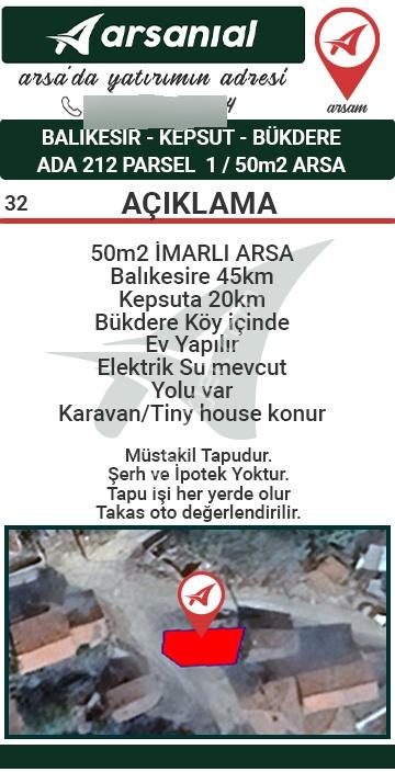 Balıkesesir Kepsut Bükdere Satılık 50m2 İmarlı Arsa - Görsel 23