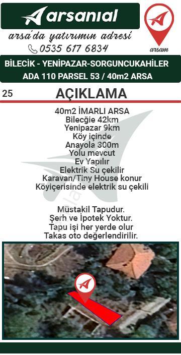 Bilecik-yenipazar-sorguncukahiler-40m2 İmarlı Arsa - Görsel 2