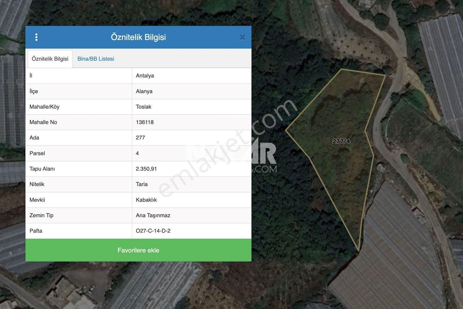 Alanya Toslak’ta Satılık 2.351 M² Tarla - Görsel 16