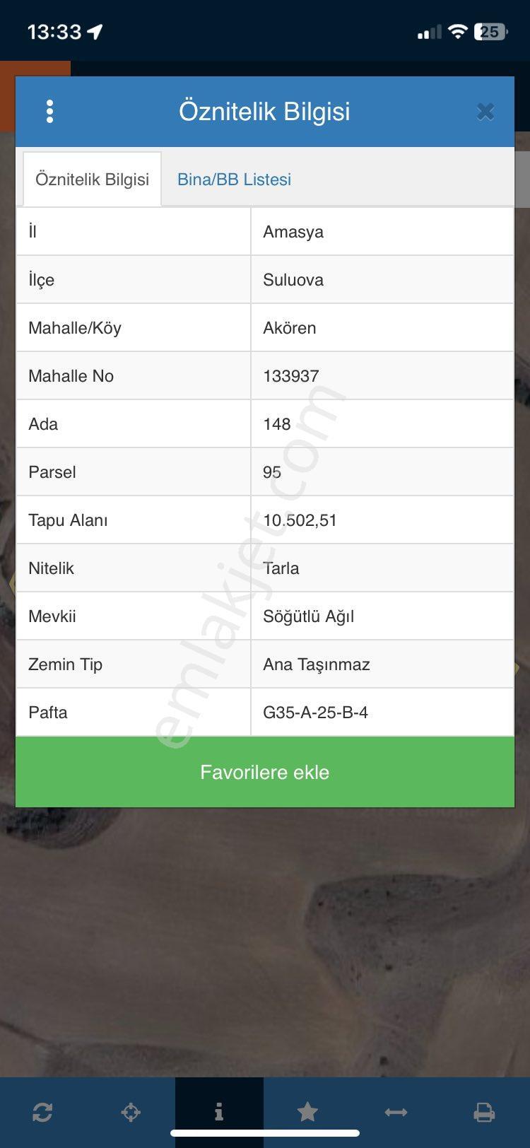 Amasya Suluova Akören Köyü Satılık Tarla 10502 Mk. - Görsel 3