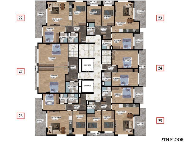 Alanya Merkezde Denize 92 Metre Yakınlıkta Akıllı 5+1 Yeni Daire - Görsel 34