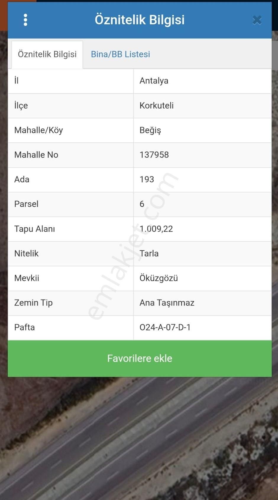 Korkuteli Beğiş Köyü Satılık Tarla - Görsel 2
