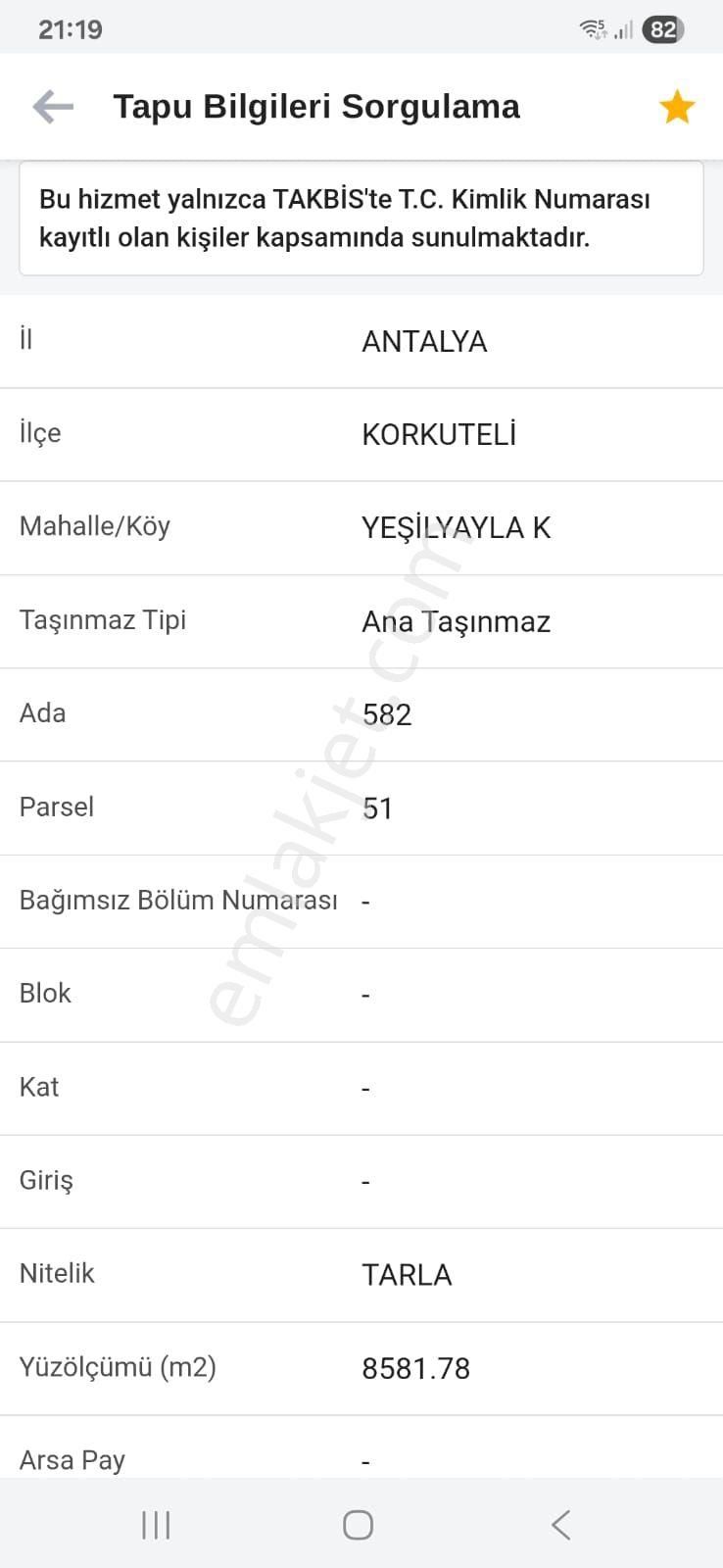 Yola Sıfır 9 Dönüm Arazi