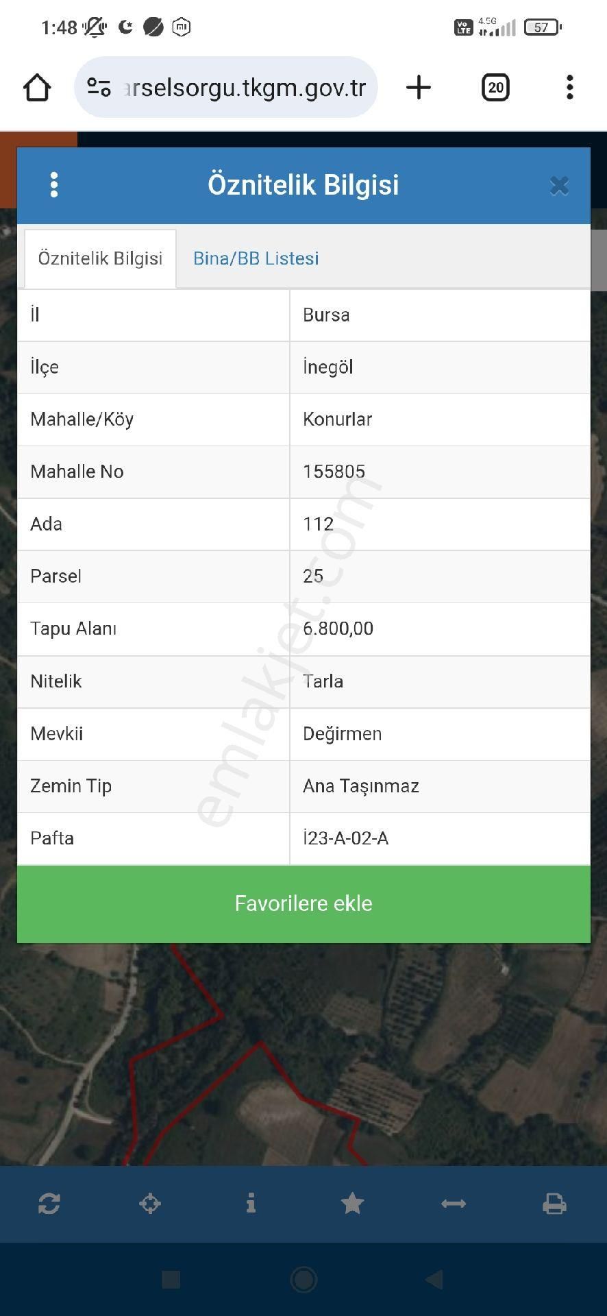 İnegöl Konurlar Mahallesi'nde Uygun Fiyata Satılık Tarla - Görsel 2