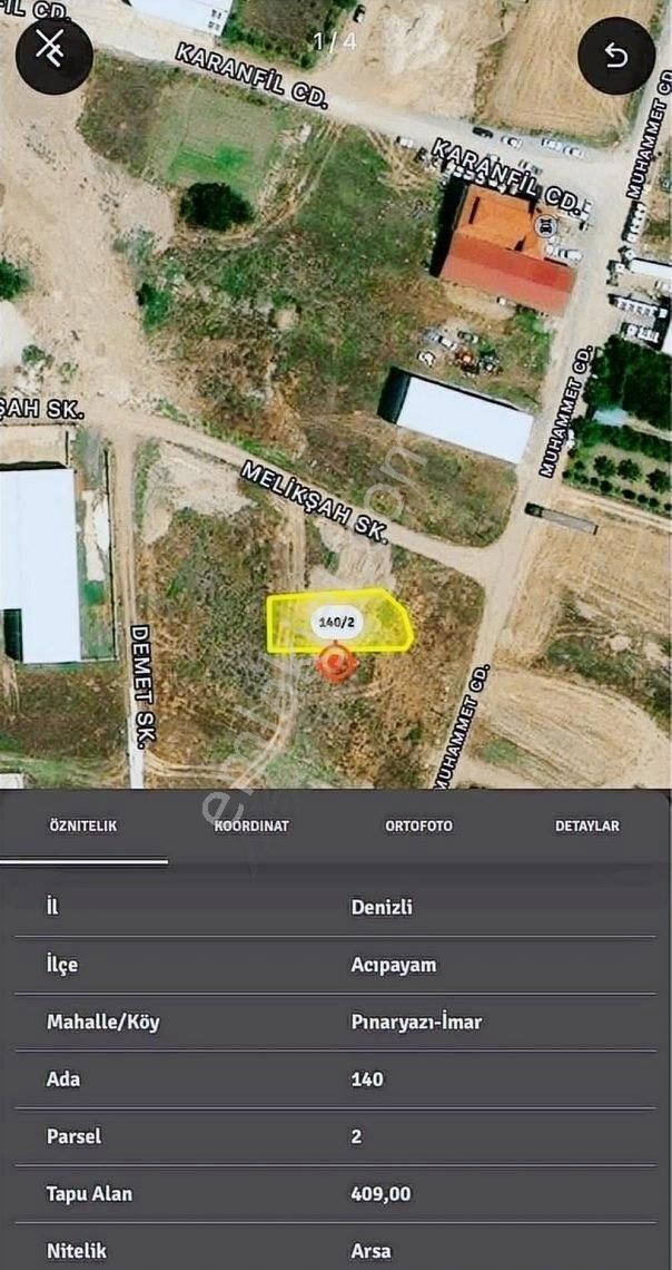 Denizli Acıpayam Pınaryazıda Sanayi Bölğesı Satılık Arsa - Görsel 4