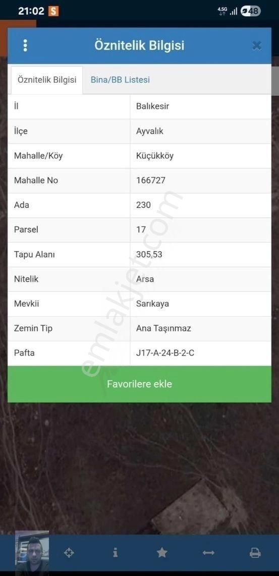 Ayvalık Kücükköyde İmar Sınırında 305 M2 Yatırımlık Arsa Kartal Emlak