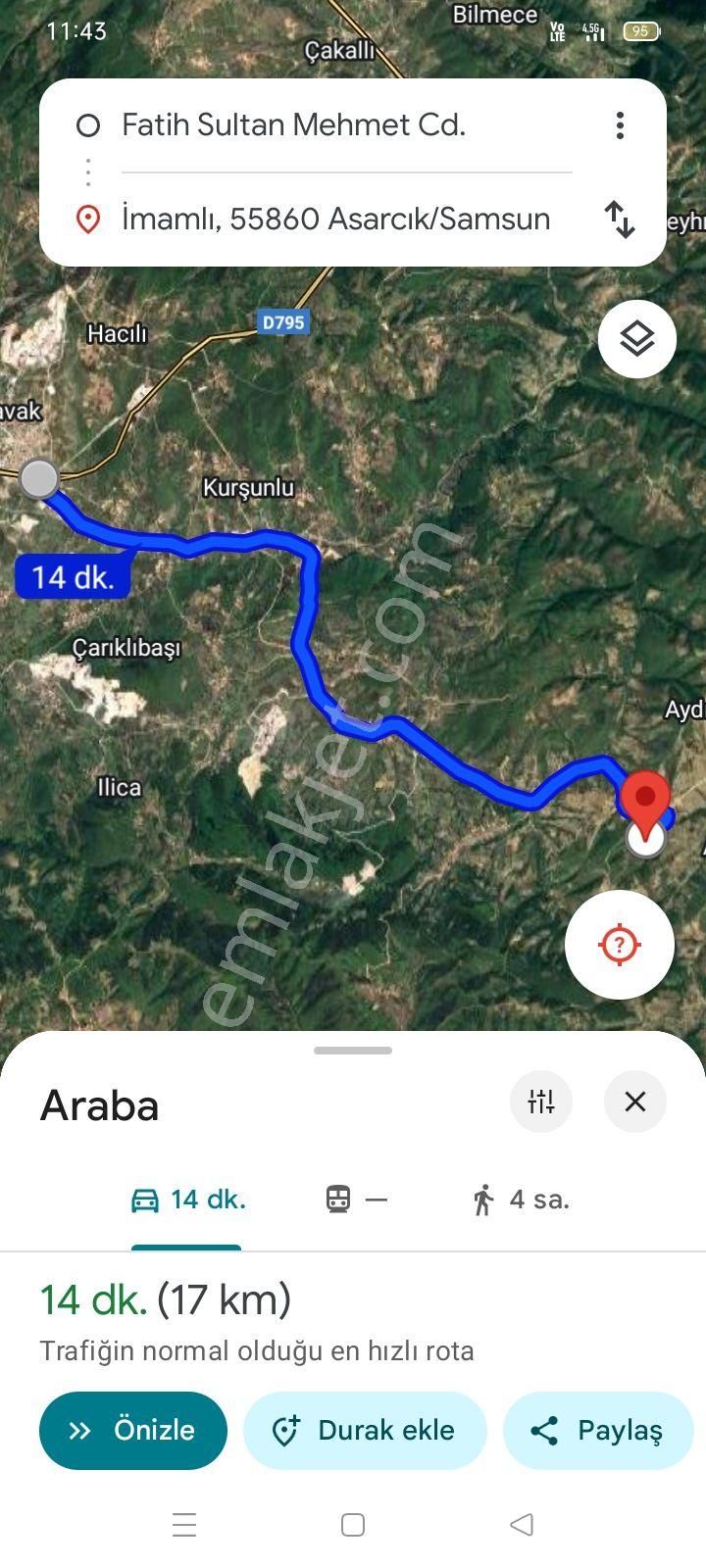 Sahibinden: Kavak-asarcık Karayoluna Yakın, Beton Yola Cepheli Tarla - Görsel 13