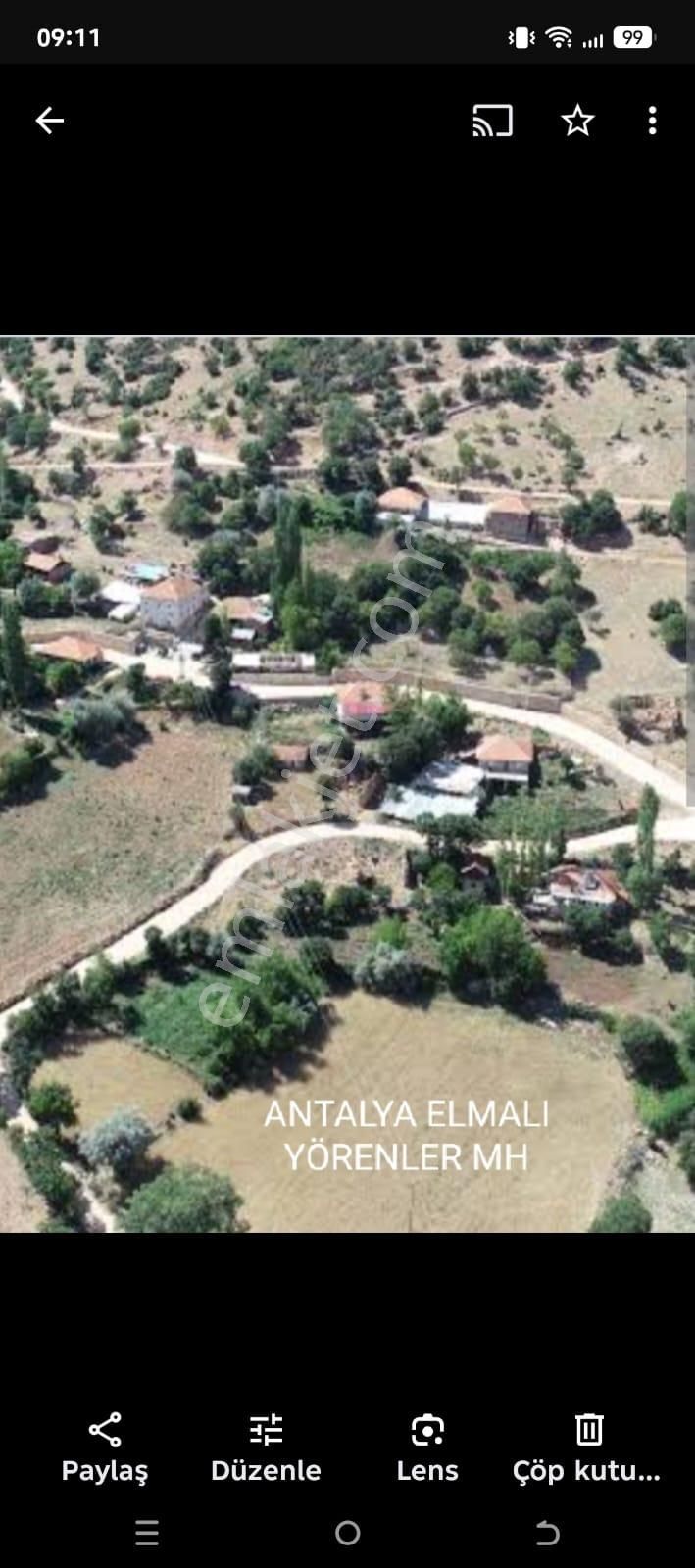 Antalya Elmalı Yörenler Mahallesi Doğa Manzaralı Arsa Tek tapu
