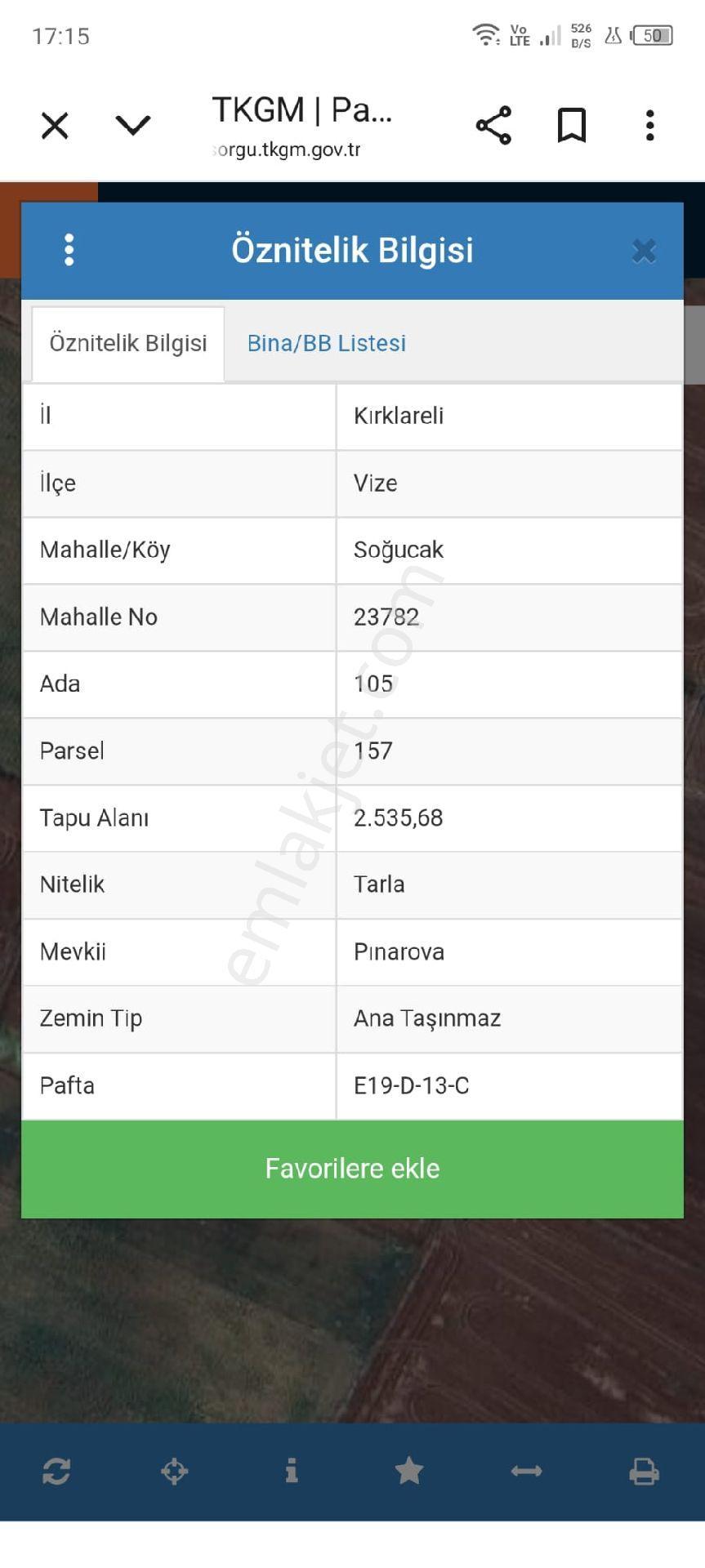 Kırklareli Vize Soğucak Satılık Tarla - Görsel 2