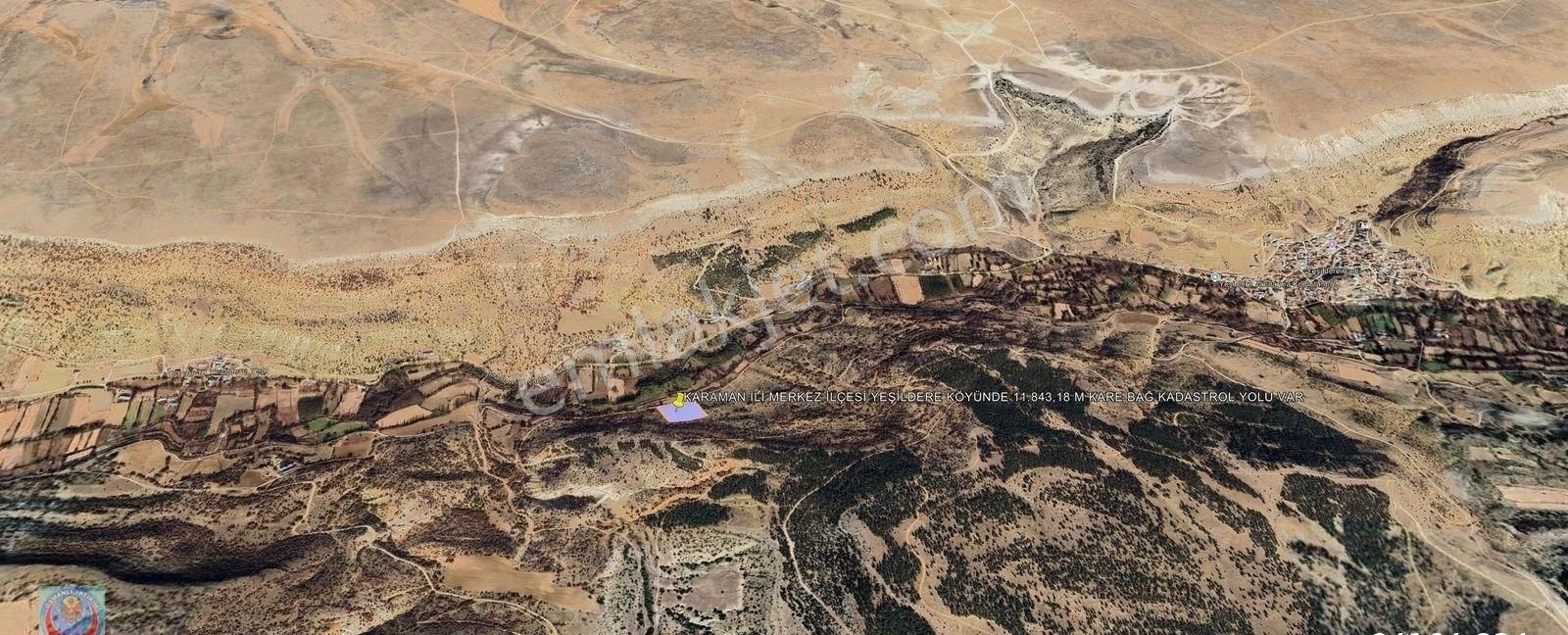 Karaman İli Merkez İlçesi Yeşildere Köyünde 11.843,18 M Kare Bağ Kadastrol Yolu Var