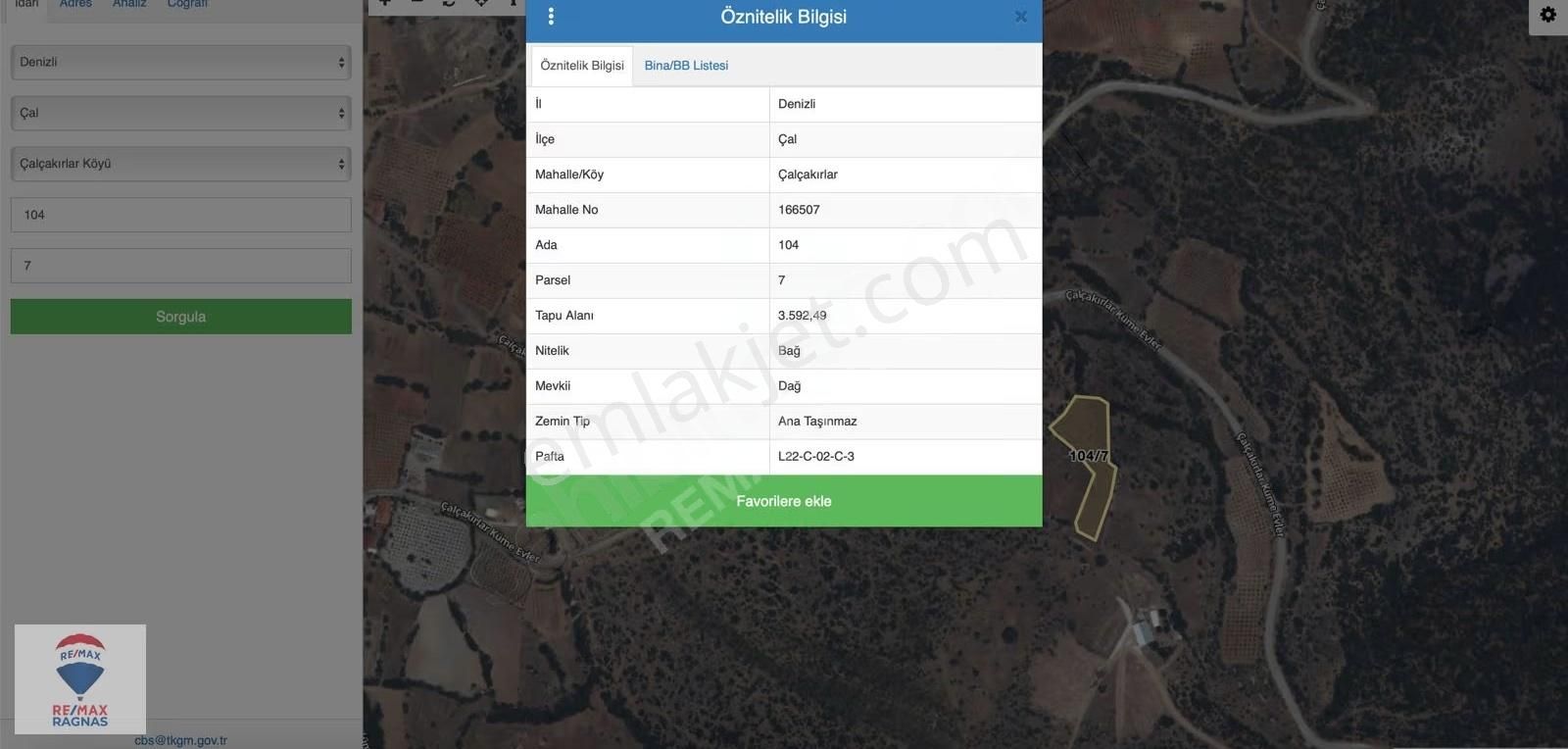 Denizli Çalçakırlar Mh 3.592 M2 Asfalt'a Paralel Satılık Tarla - Görsel 2