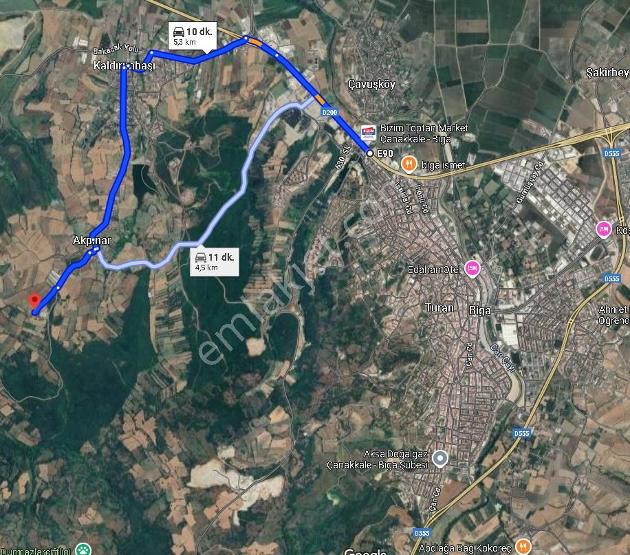 |biga| Merkeze 10 Dakika Gölete Ve Ormana Yakın Hobicilere Uygun Arazi! - Görsel 3