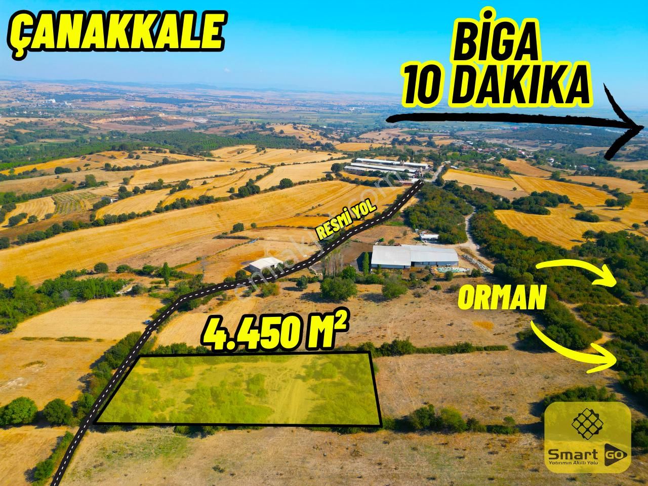 |biga| Merkeze 10 Dakika Gölete Ve Ormana Yakın Hobicilere Uygun Arazi!