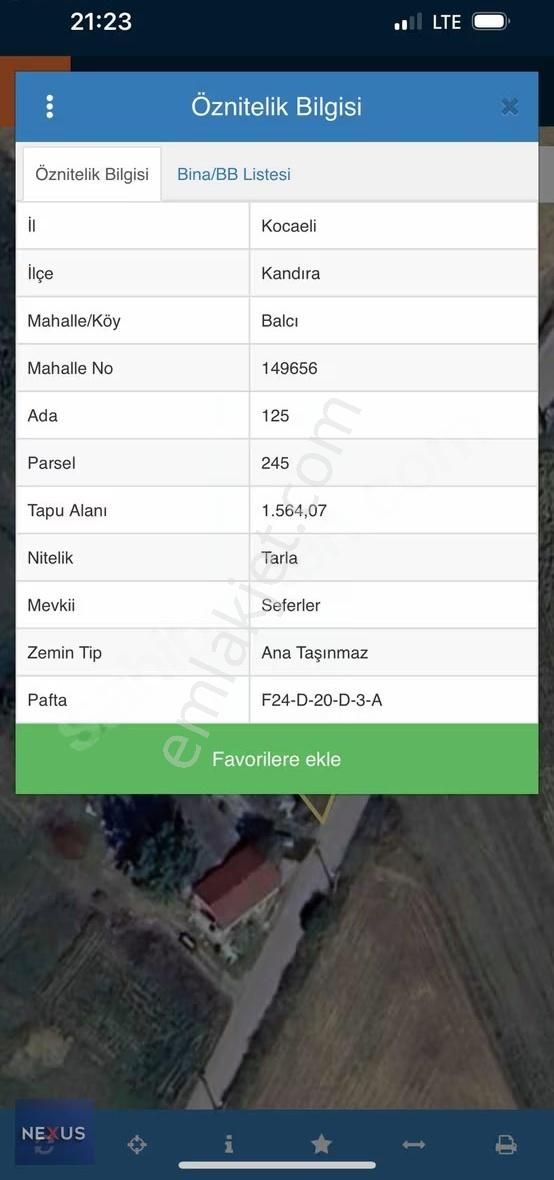Koceli Kandıra Balcı Da Satlık Tarla 1.564. Metre