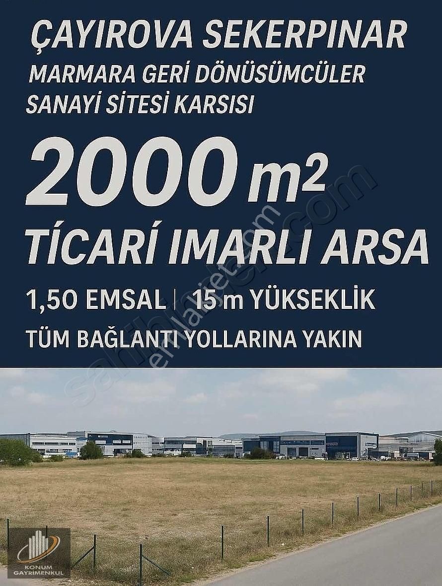 Marmara Geri Dön. Karşısında Satılık 2.000 M² Ticari İmarlı Arsa