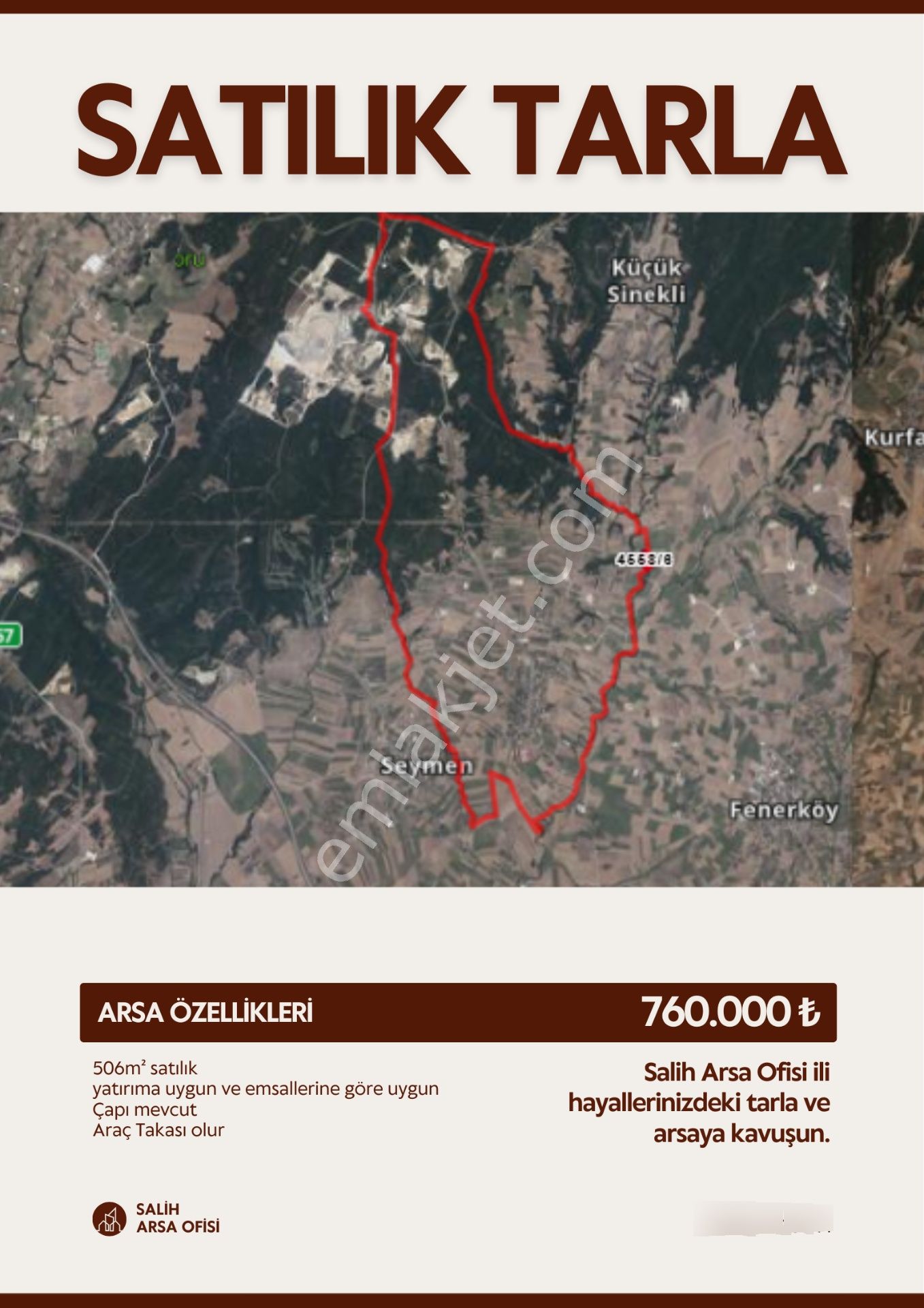 Silivri Büyükkılıçlı'da 506m² Satılık Tarla