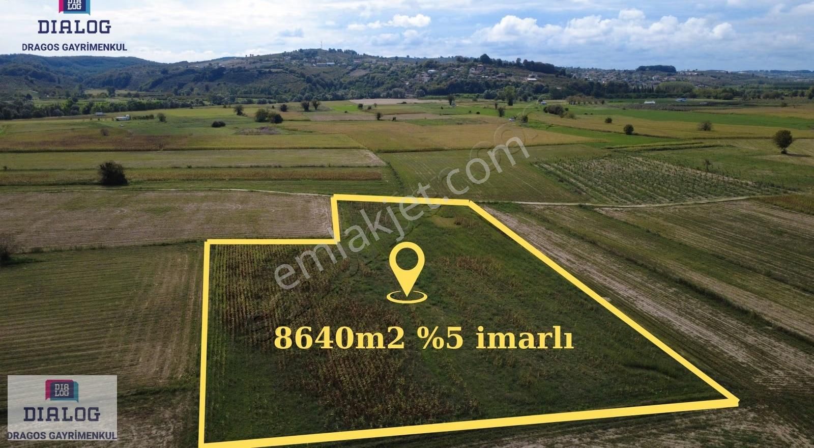 Acil Sakarya Nehri Manzaralı %5 İmarlı 8640m2 Müstakil Arazi