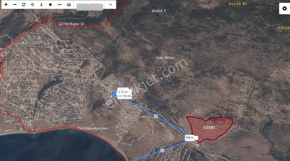 İzmir Dikili Çandarlıda Satılık 492 M2 Tarla - Görsel 3