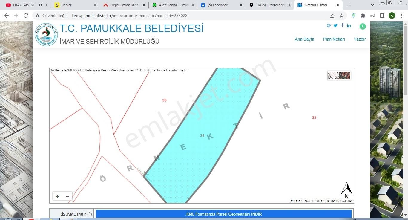 Erkaya Gayrimenkul'den İmar Planı İçinde Yer Alan Satılık Tarla