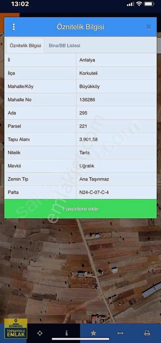 Antalya Büyük Köyde.asvalt.yol. Üzeri.3900 Metrekare Arazi - Görsel 4