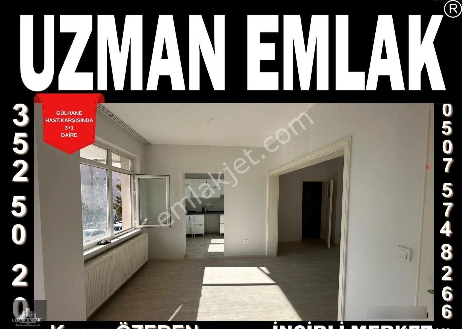 Emrah Mh.gülhane Hast.karşısında Yüksek Giriş Amarikan Mutfak Yapılı 3+1 Daire