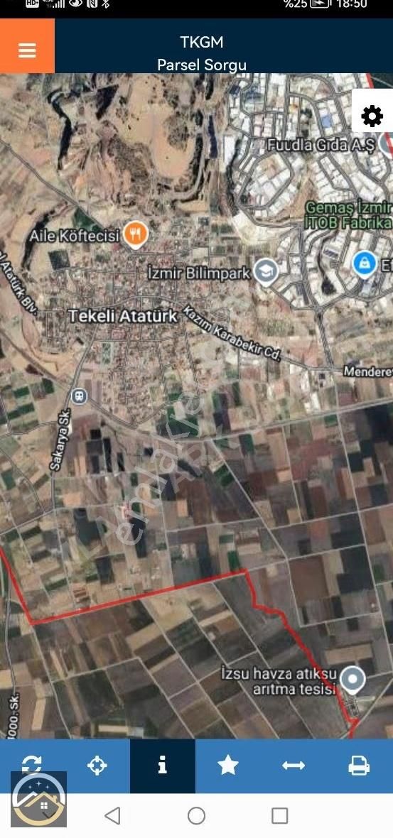 Menderes Tekelide 6 Dönüm Yatırımlık Arazi.