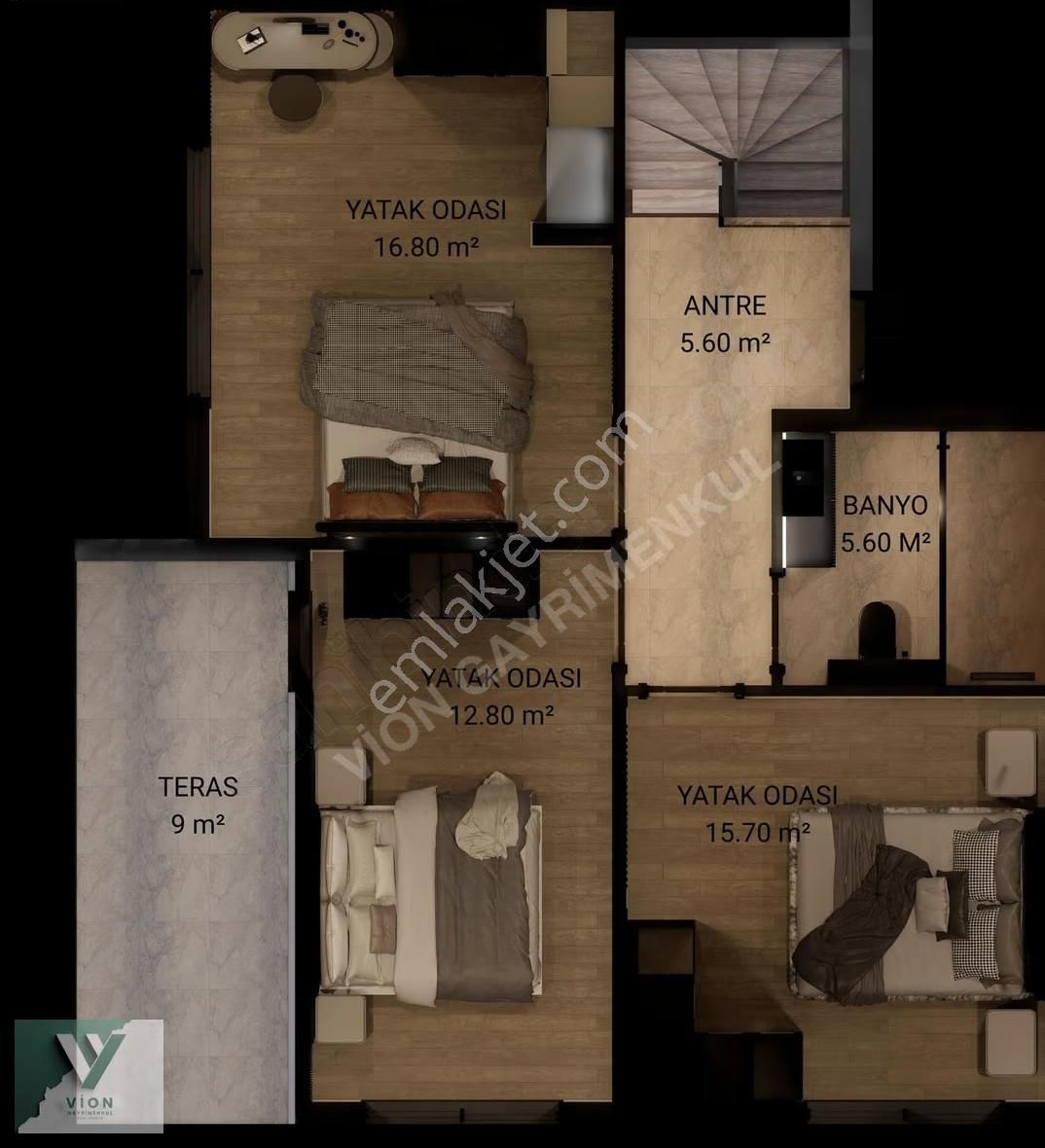 Tevfik Önal'dan Sinan Mh. Sıfır Doğalgazlı Ayrı Mutfak 4+1 Daire - Görsel 12