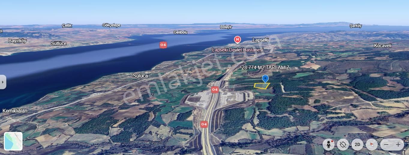 Çanakkale Lapseki Suluca Satılık 28.774m2 Tarla - Görsel 4