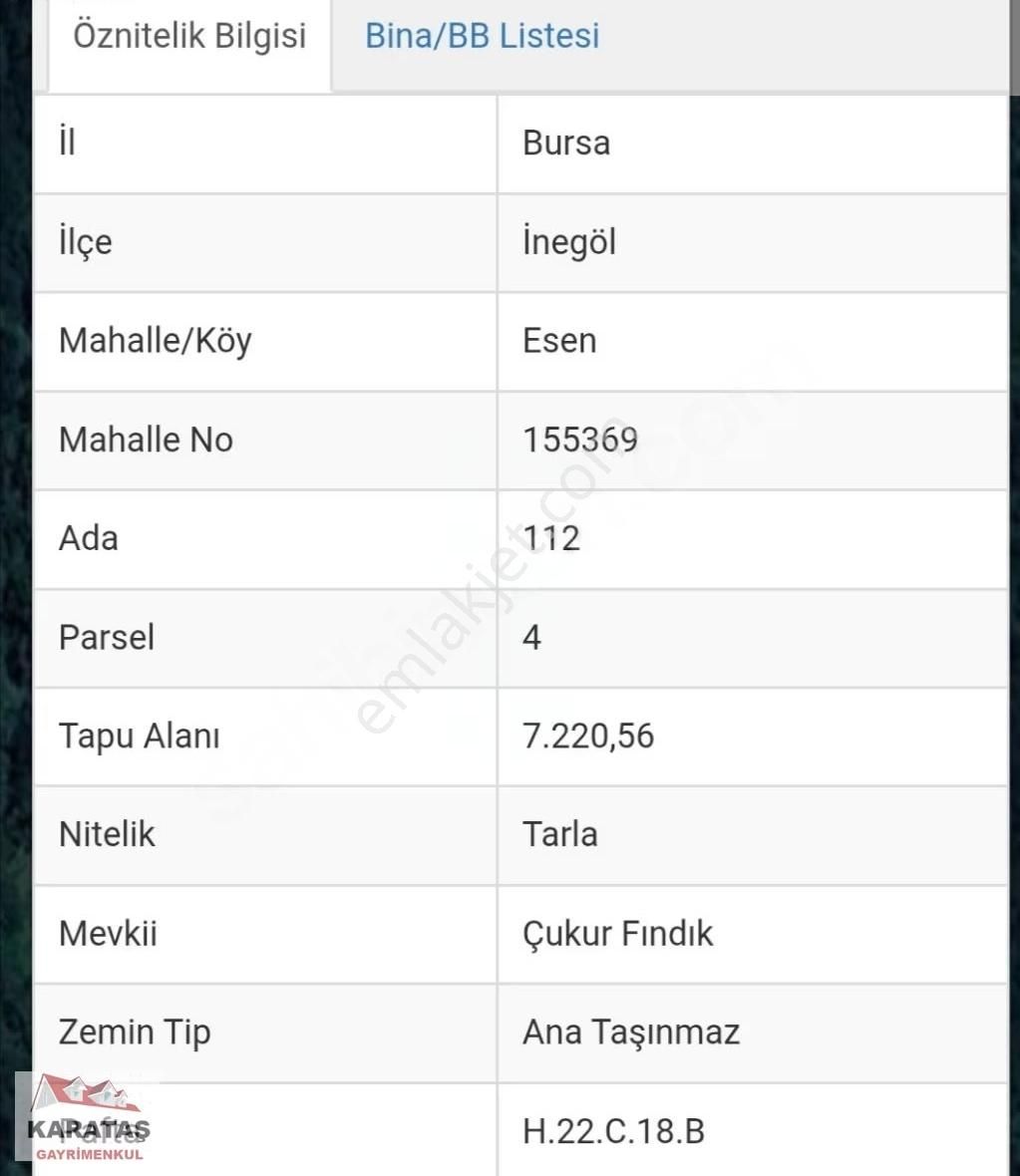İnegöl Esenköyde Resmi Yola Cephe Satılık Tarla - Görsel 3