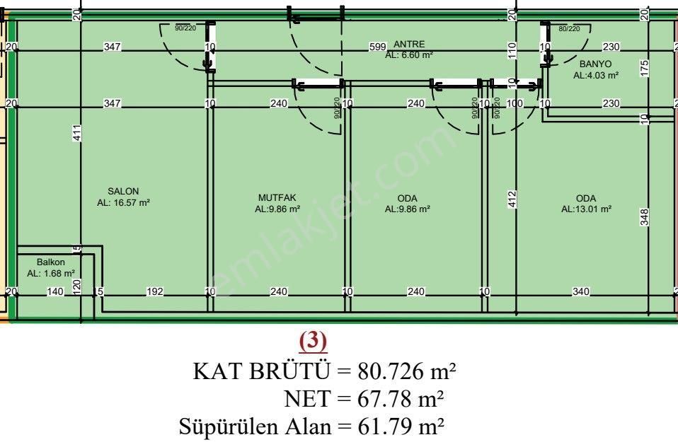 Meral R1840 Barbaros Cd Metrobüse 5 Dk Kentsel Aşamasında 80 M2 Geniş 2+1