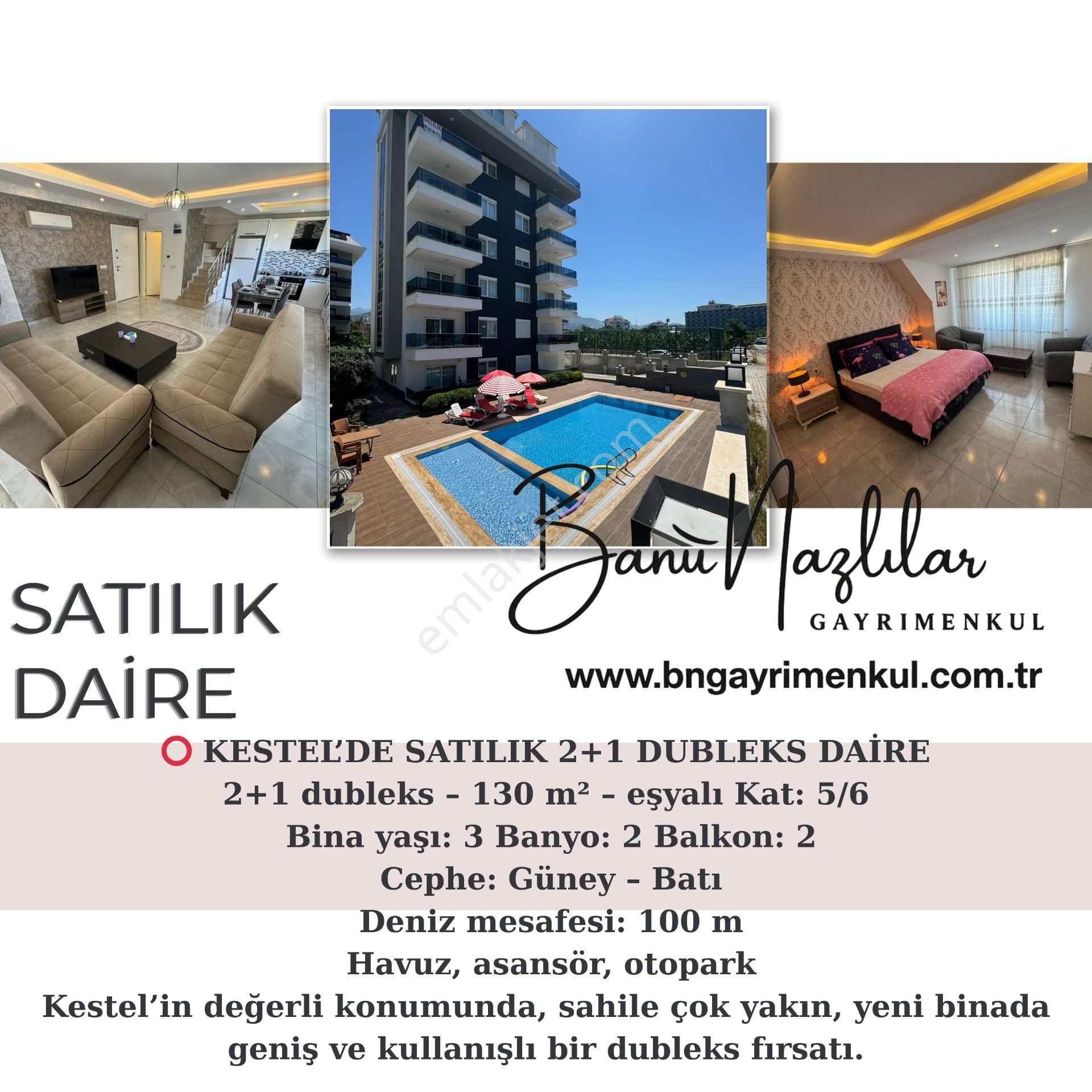 Alanya Kestel’de Satılık 2+1 Dubleks Daire