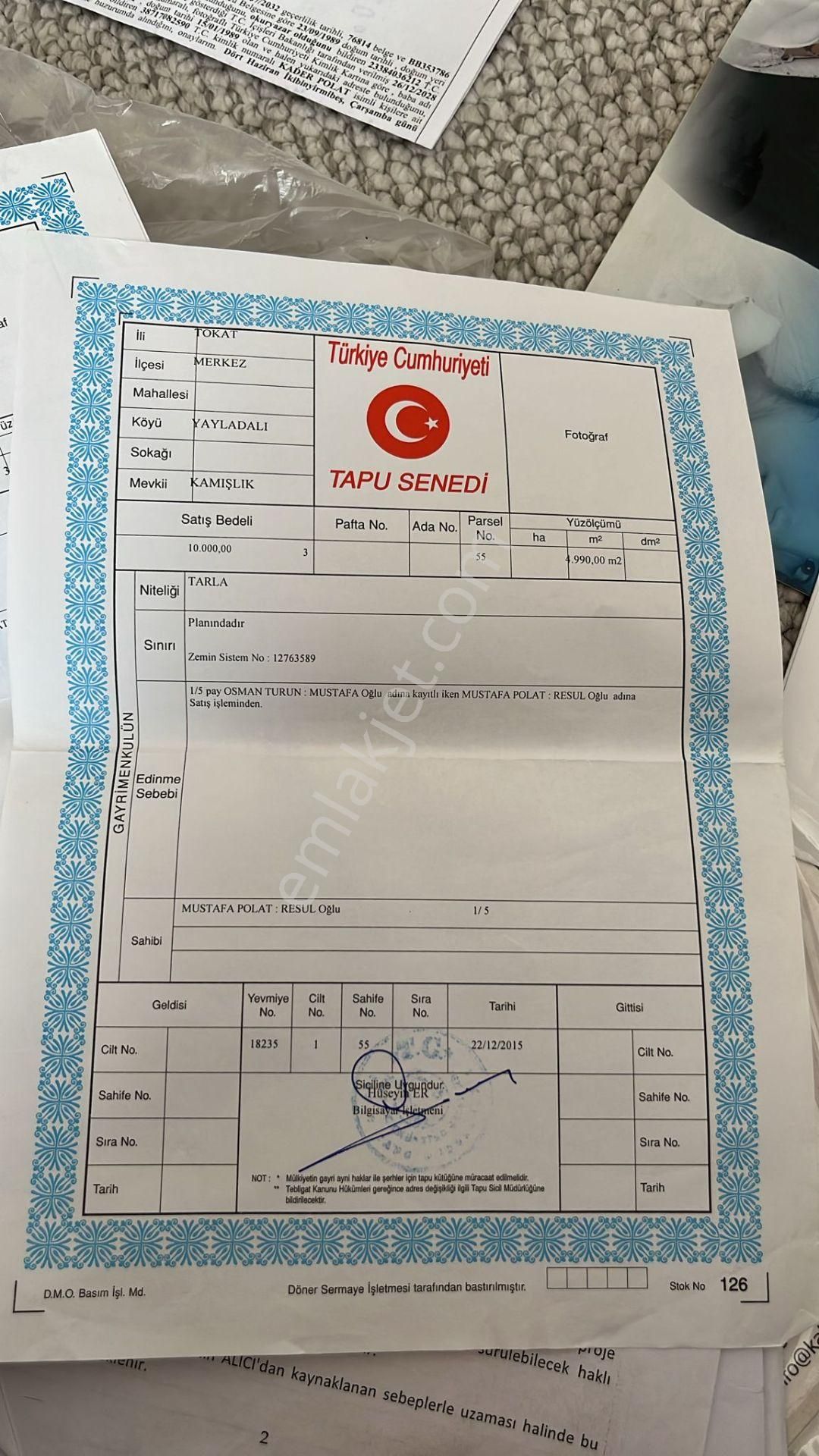 Adalet Gold Group Emlak'tan Satılık Tarla Tokat Merkez'de Uygun Fiyata Kaçırılmayacak Fırsat - Görsel 4