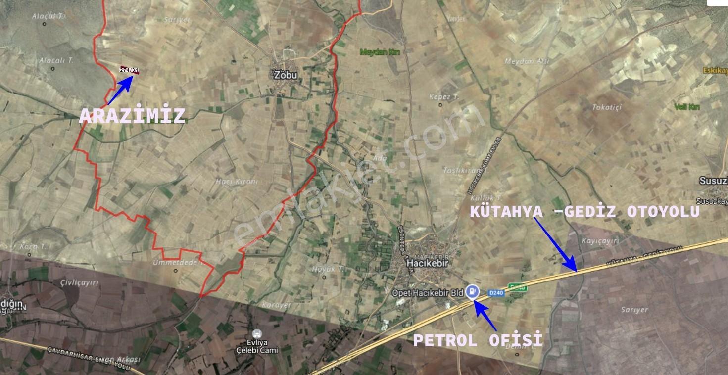 KÜTAHYA ÇAVDARHİSAR 'DA 3.341 M2 RESMİ YOLA CEPHELİ DÜMDÜZ ARAZİ - Daha fazla