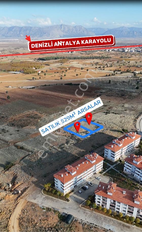 Şahin Emlaktan Denizli Acıpayam Oğuz Mah.satılık 2 Adet Yan Yana 529m² B+4 Kat İmarlı Arsalar - Görsel 2