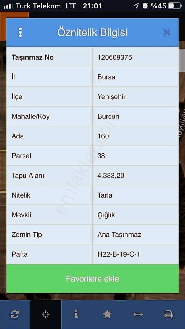 Bursa Yenişehir Burcunda Satılık Tarla - Görsel 5