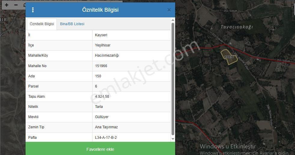 Yeşilhisar Hacılımezarlığı Mevki İçinde Evi Olan Satılık Tarla - Görsel 9