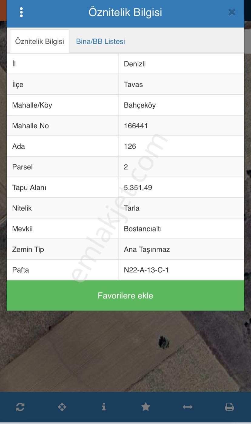 Denizli Tavas Bahçeköy'de Satılık Tarla